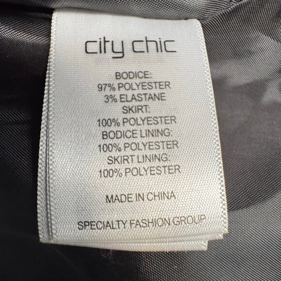 NEW City Chic Moonlight High/Low Cutaway Shoulder Racerback Dress Women 18 Black - Picture 13 of 14